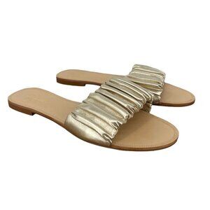 42 Gold Britta Gold Casual Slip On Sandals Women's Size 9